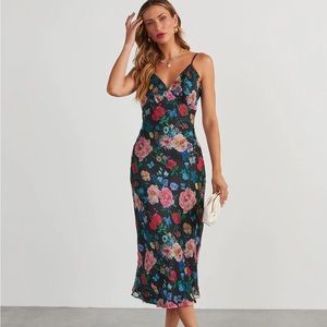 VICI Don't Go Yet Slip Floral Midi Dress
